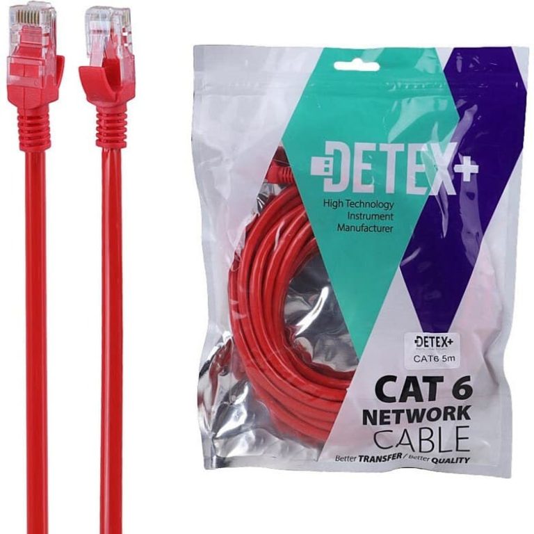 کابل شبکه LAN طول 5 متر CAT 6 برند DETEX