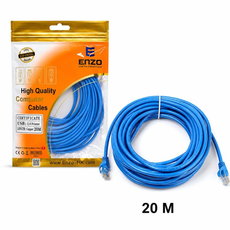 کابل شبکه LAN طول 20 متر CAT 6 برند ENZO