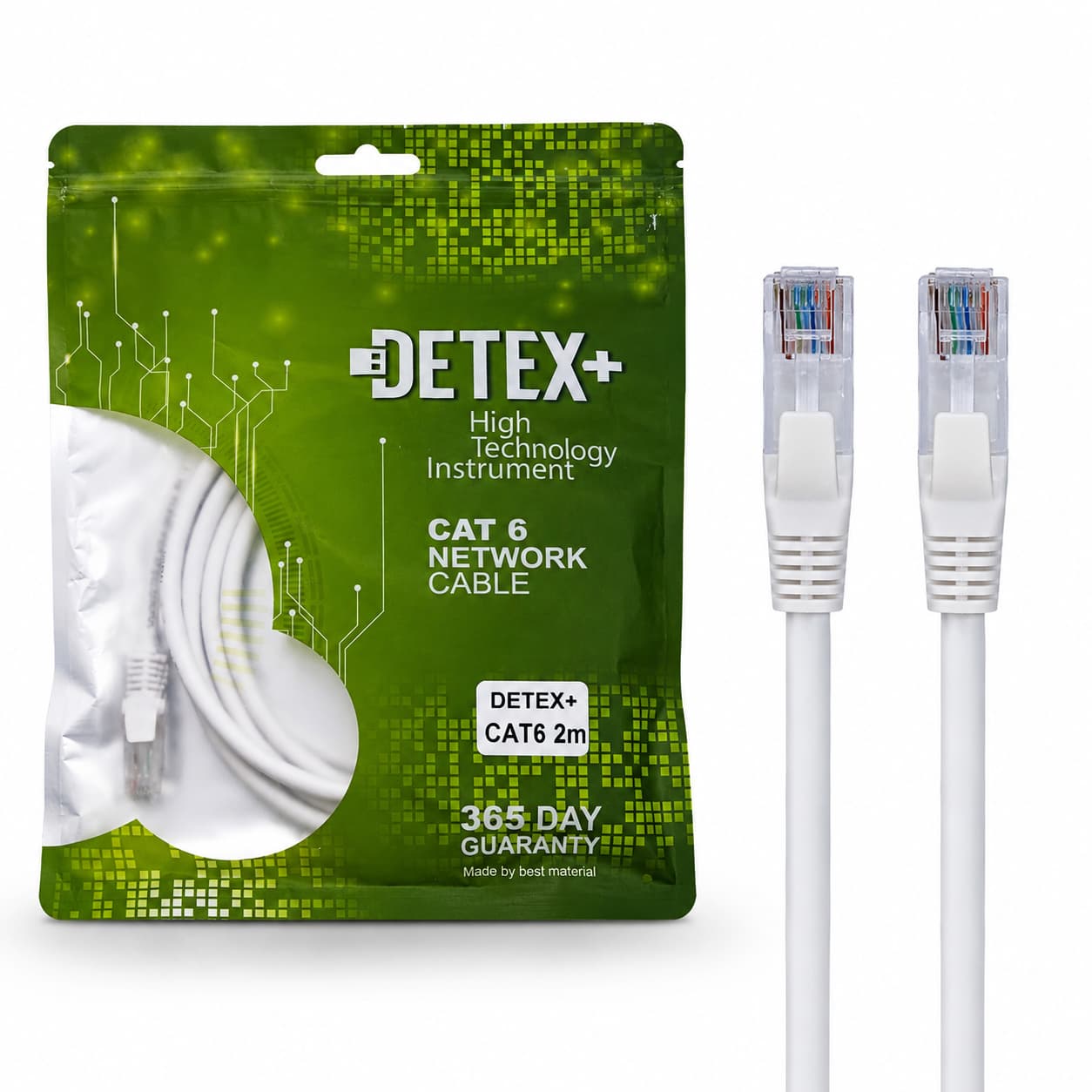 کابل شبکه LAN طول 2 متر CAT 6 برند DETEX