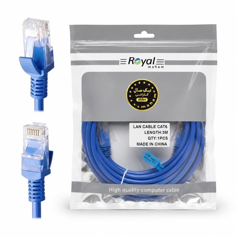 کابل شبکه LAN طول 3 متر CAT 6 برند Royal