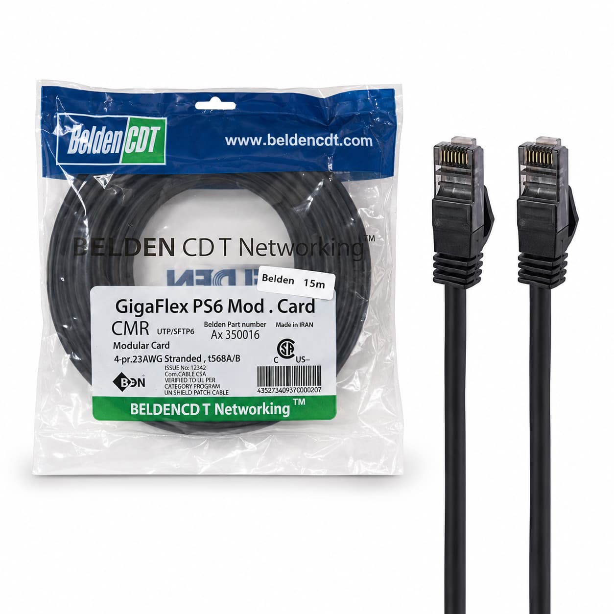کابل شبکه LAN طول 15 متر CAT 6 برند BELDEN