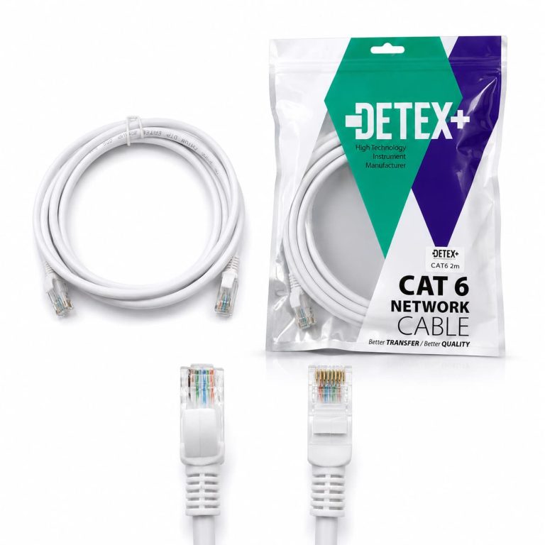کابل شبکه LAN طول 2 متر CAT 6 برند DETEX