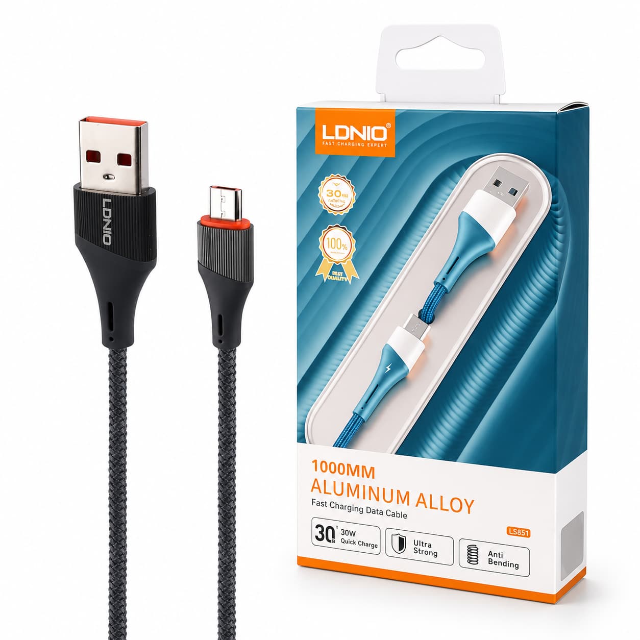 کابل شارژ موبایل micro میکرو برند الدینیو LDINIO مدل LS 851