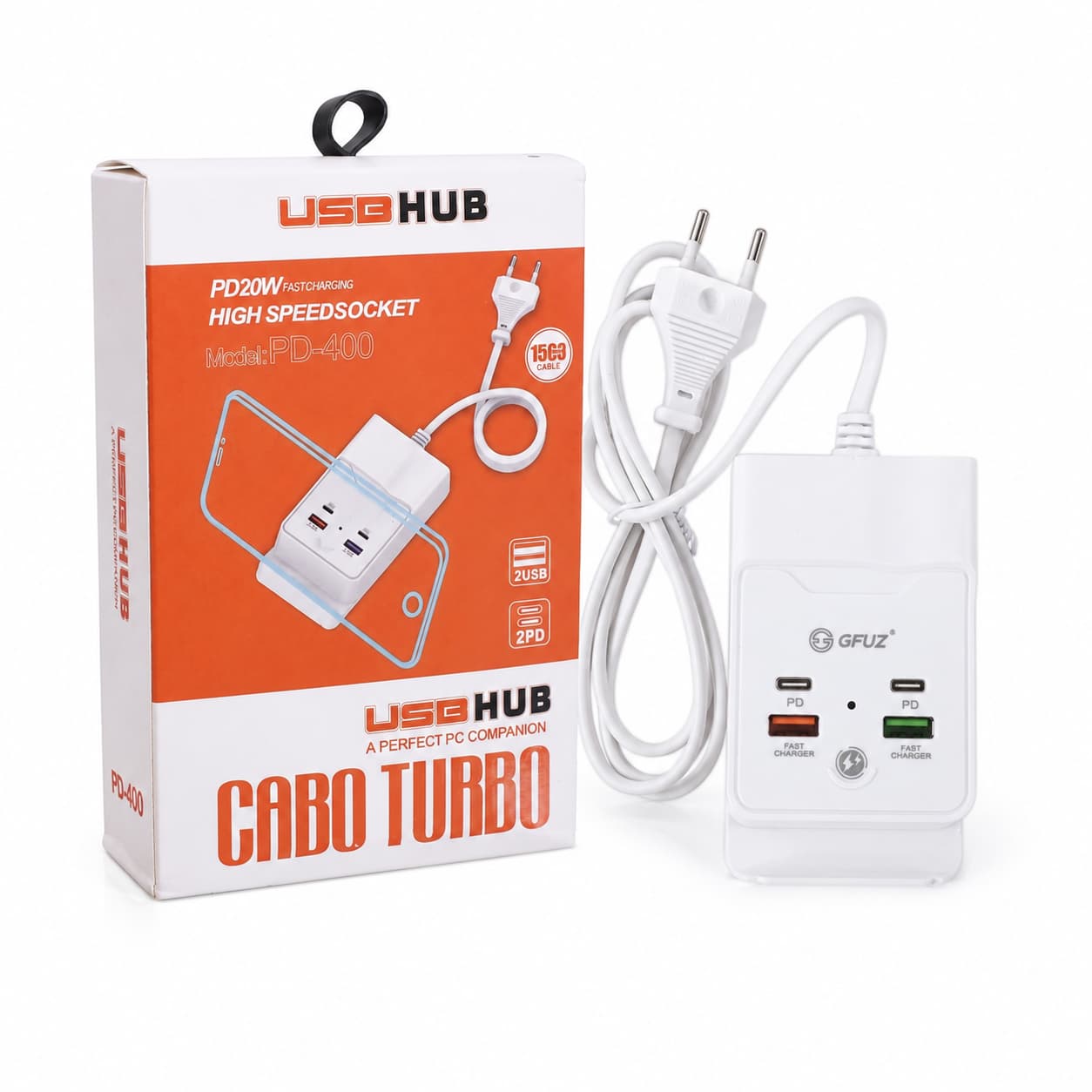 هاب شارژ USB فست شارژ برند CABO TURBO مدل PD-400