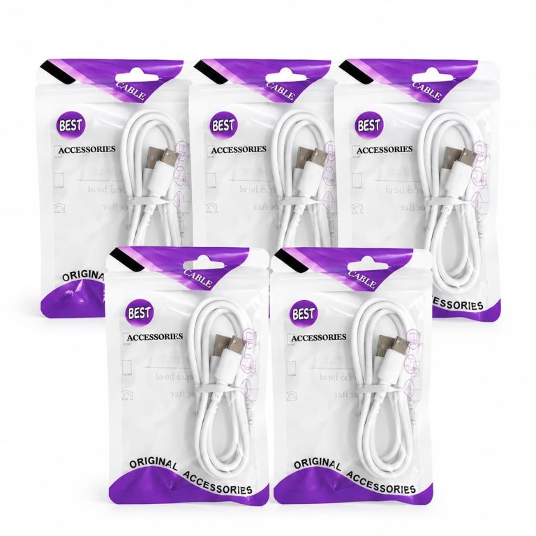 کابل شارژ موبایل micro میکرو کنفی برند BEST ACCESSORIES سفید یک عدد