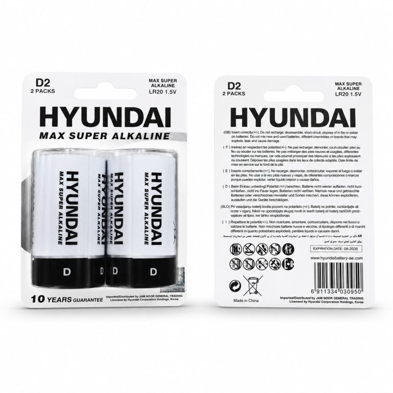 باتری بزرگ سایز D جنس عالی برندHYUNDAY (باتری آبگرمکن، چراغ قوه و رادیو ضبط)