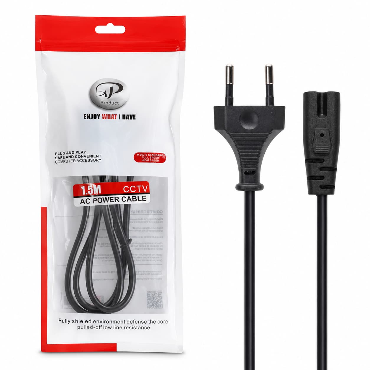 کابل رادویی دو چاک(2 پین) طول 1.5 متر برند XP