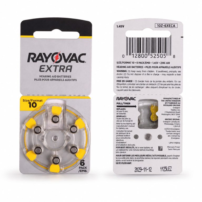 باتری سمعک سایز 10 برند RAYOVAC (بسته 6 عددی)