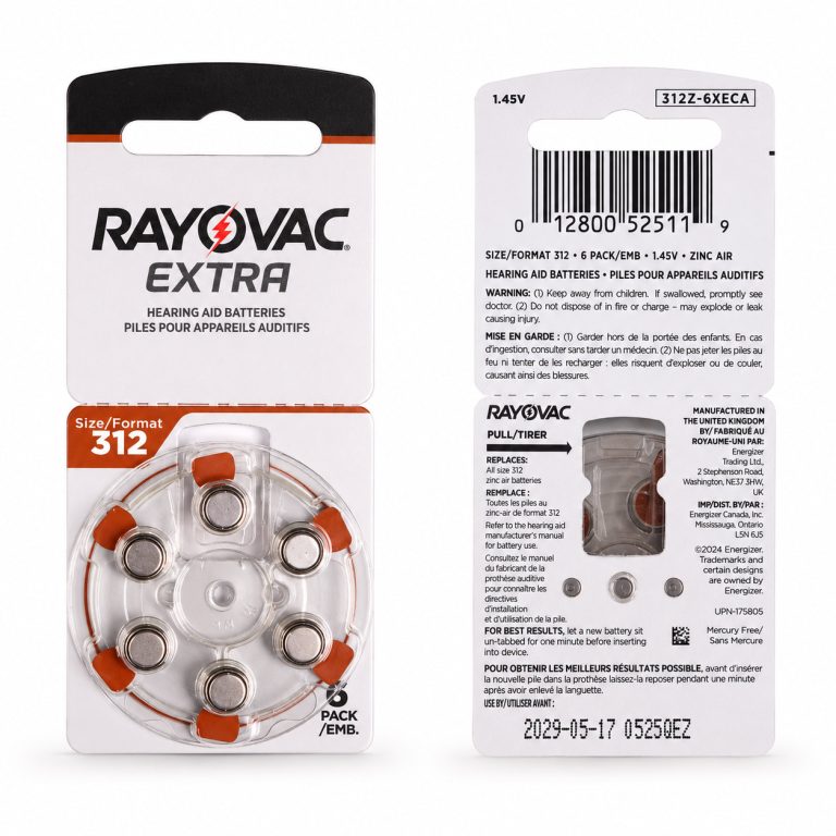 باتری سمعک سایز 312 برند RAYOVAC (بسته 6 عددی)