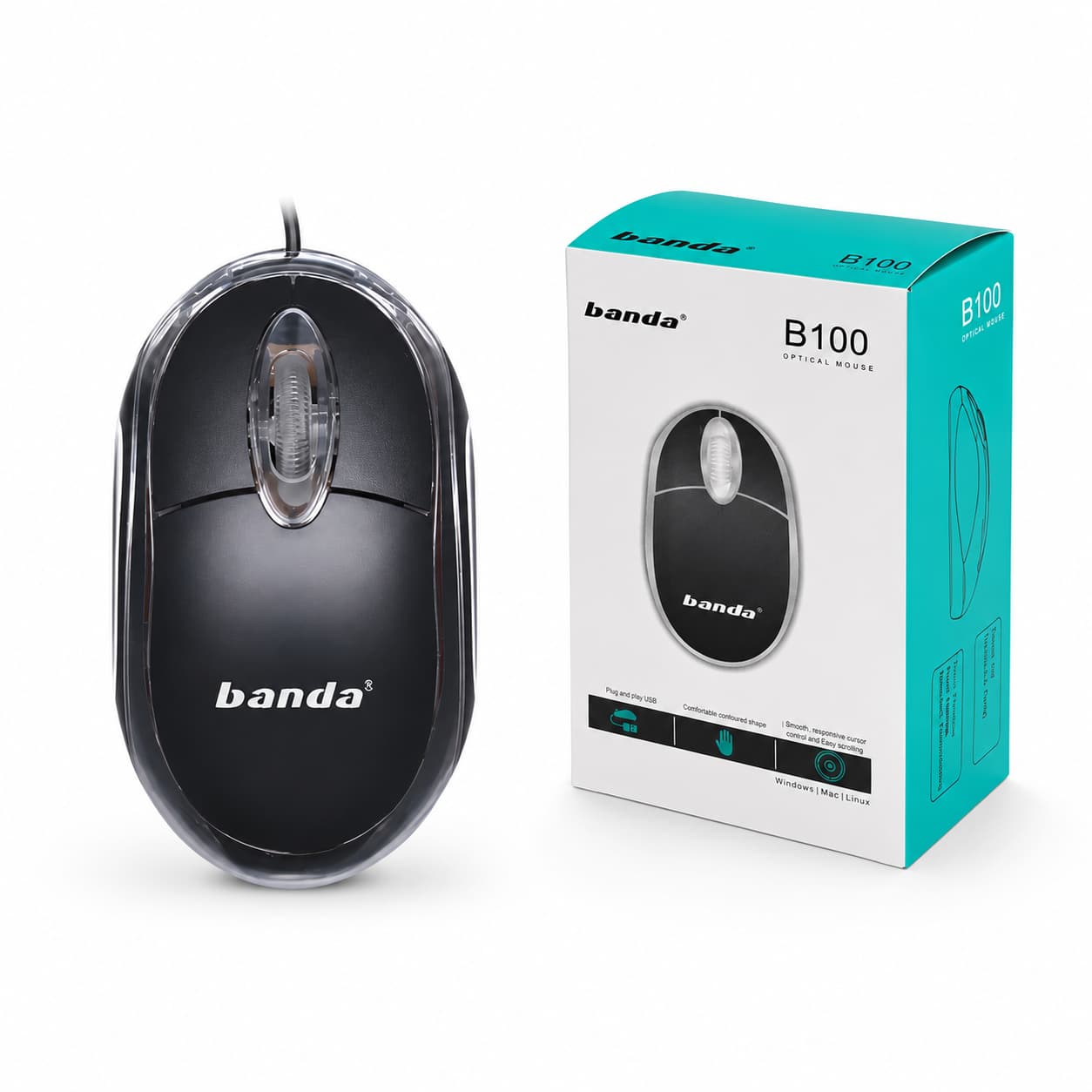 موس سیم دار برند banda مدل B100
