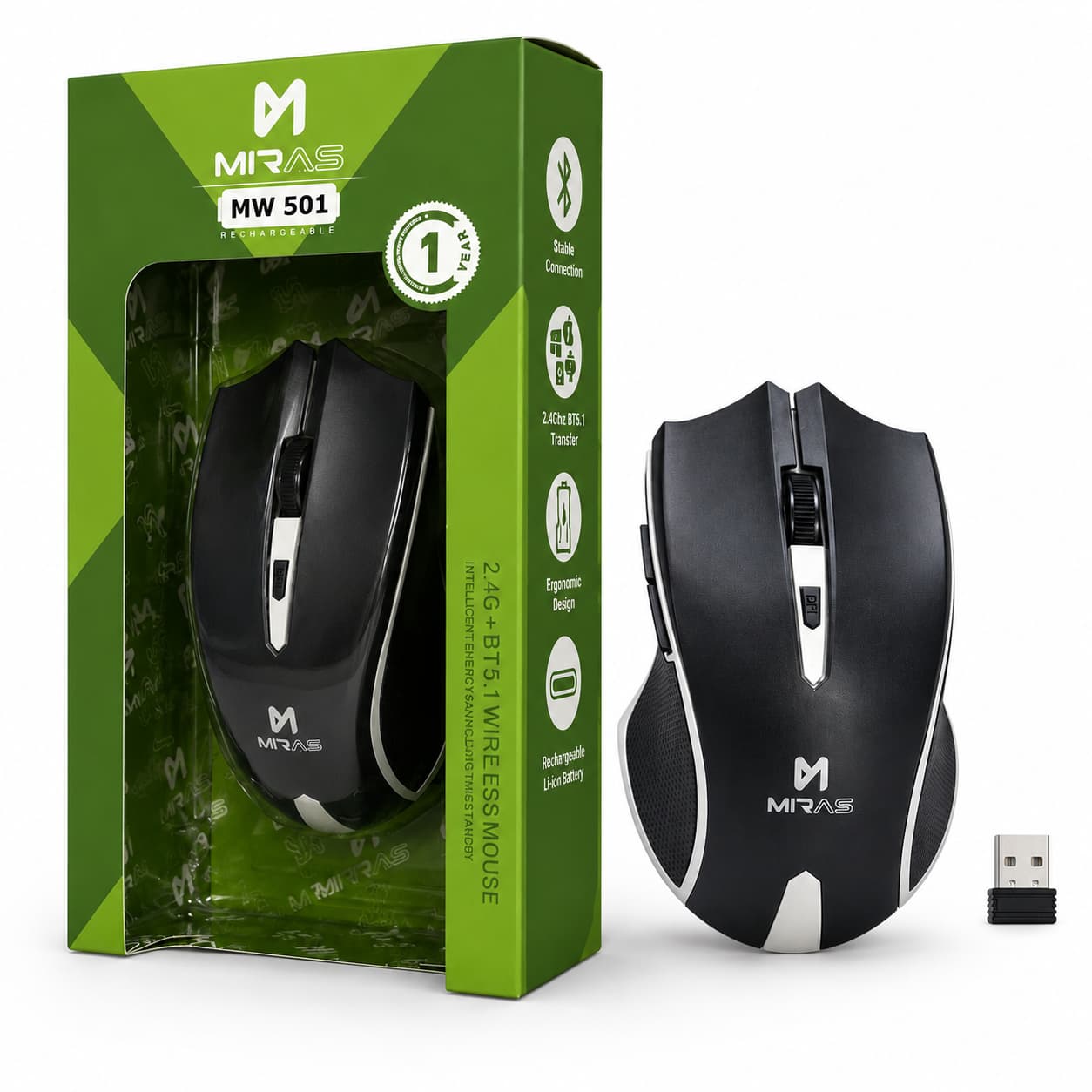 موس بی سیم سایلنت MIRAS مدل MW_301