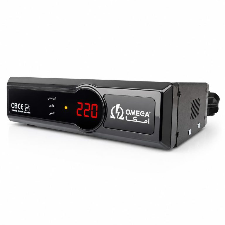 محافظ صوتی تصویری امگا 2 متر سیم 4 خانه مدل F6000 (صفحه دیجیتالی)