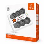 محافظ برق صوتی تصویری 6 خانه 1.5 متر سیم کلید دار امگا 2 سال گارانتی