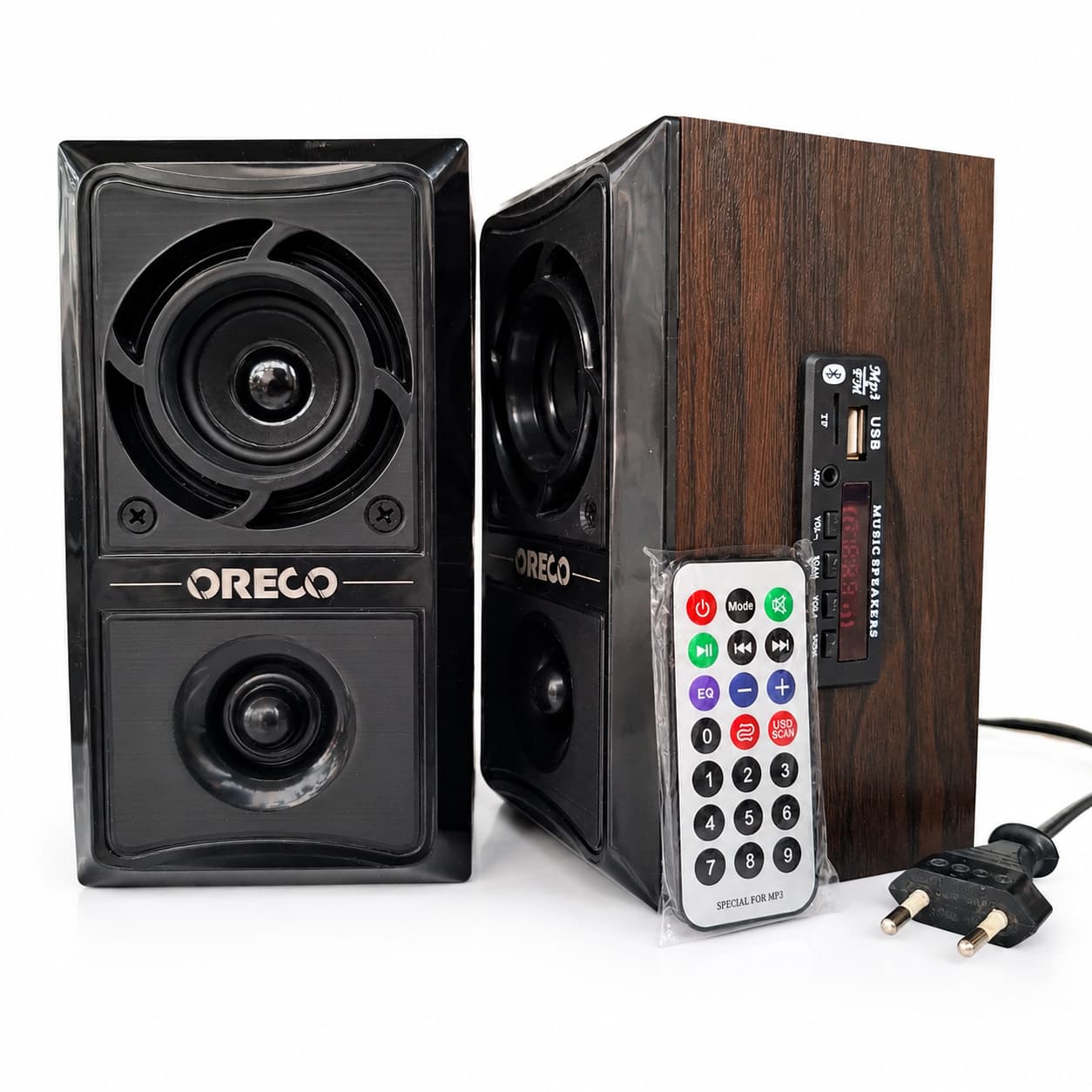 اسپیکر بلوتوثی دو تیکه دسکتاپ ریموت دار برند ORECO مدل T-003T